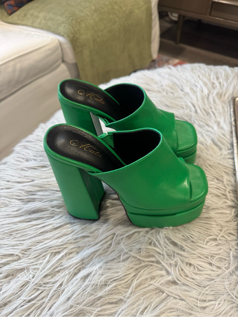 Matisse Emerald Green Platform Mule Heels